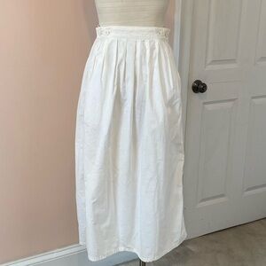 Vintage Calvin Klein White Cotton High Waist Midi Skirt